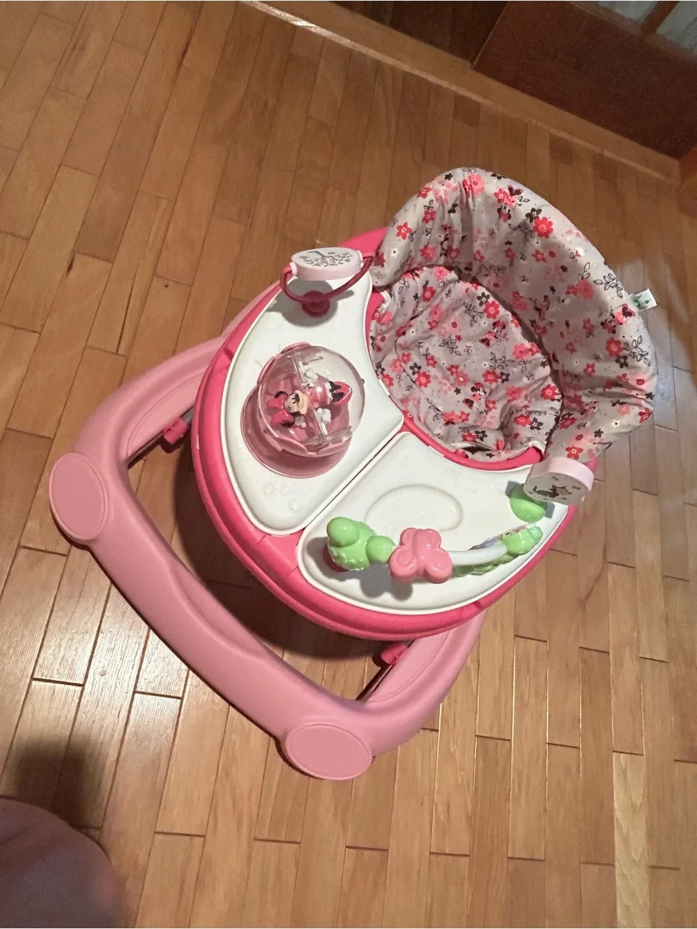 Minnie Mouse Pink Floral Activity Baby Walker with Interactive Tray